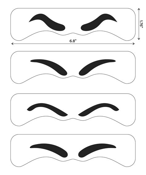 printable eyebrow stencils kit printablee   printable
