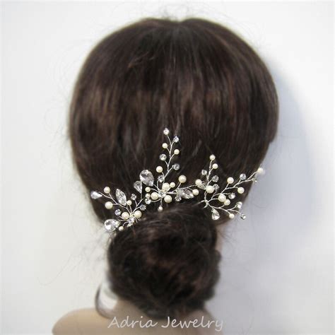 Wedding Hair Pins Set Of 3 Gold Hair Pins Crystal Hairpins Etsy