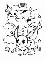 Pikachu Eevee Picachu Coloringonly sketch template