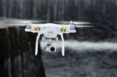 drone quadrocopter phantom  professional  high resolution digital camera explores dam