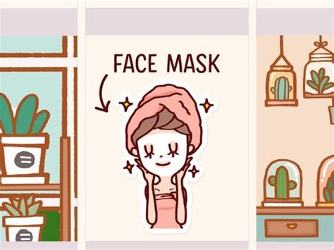 cute face mask stickers spa day planner stickers girl beauty