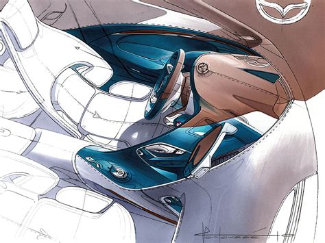 mazda shinari concept interior design sketch  julien montousse car body design