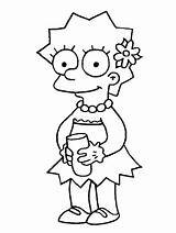 Simpson Coloring Lisa Pages Simpsons Beautiful Silhouette sketch template