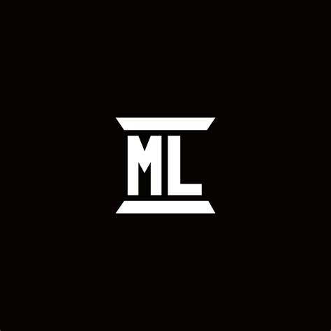 ml logo monogram  pillar shape designs template  vector art