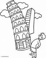 Leaning Pisa Tower Pencil Getdrawings Drawing sketch template
