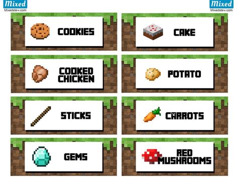 ultimate minecraft party printables minecraft food minecraft party