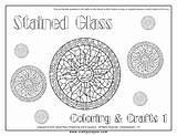 Coloring Glass Pages Stained Simple Popular sketch template