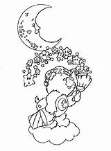 Lune Bisounours Etoiles Coloriage Peint Moon Colorier Imprimer sketch template