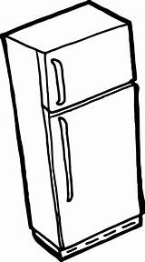 Refrigerator Coloring Clipart sketch template