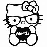 Pages Kitty Hello Nerd Coloring Stickers Emoji Decals Face Car Decal Window Nerds Vinyl Truck Printable Tattoos Sticker Wallpaper Template sketch template
