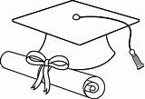 Graduation Cap Line Clip College Grad Caps Sweetclipart sketch template