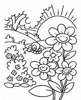Bunga Mewarnai Taman Gambar Para Escolha Pasta Colorir Primavera Desenhos sketch template