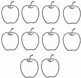 Apples Ten Apple Coloring Pages Math Number Counting Color Kids Worksheet Write Printables Preschool Printable Learn Printing Colouring Activities Template sketch template