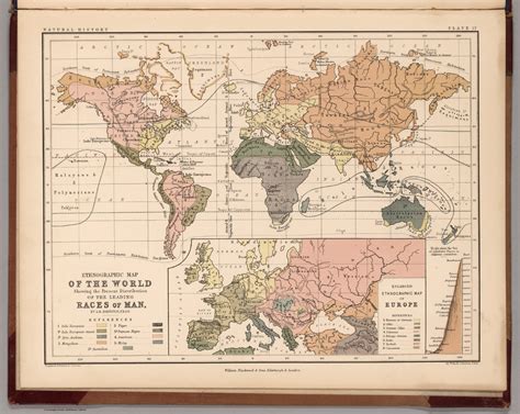 ethnographic map   world showing  present distribution