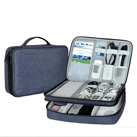 waterproof gadget organizer digital storage bag  ipad mini  air  pro tablet chargers cables