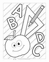 Coloring School Pages Kids Back Sheets Itsybitsyfun Fun sketch template