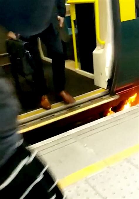 packed rush hour train catches fire at london bridge station