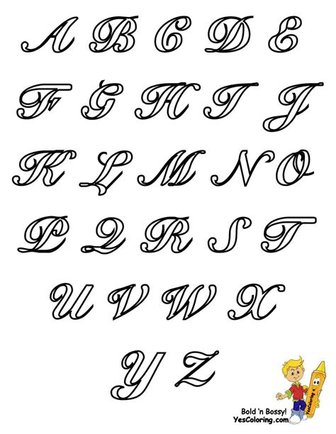 classic coloring pages alphabet cursive letters  intended