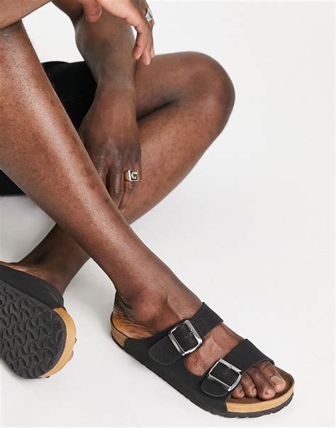 bologaro trevor double buckle sliders  black asos slippers sandalen instappers