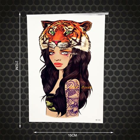 buy 1pc tiger head flash transfer tattoo sexy women