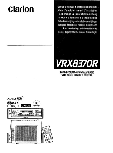 clarion vrxbt user guide manual