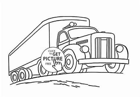 trailer truck coloring page  kids transportation coloring pages
