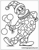 Circus Clowns Pages Coloring Color sketch template