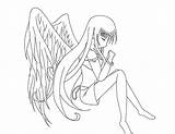 Anime Angel Coloring Pages Praying Girl Draw Kids Color Template Getcolorings Print People Printable sketch template