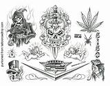 Drawings Chicano Gangster Flash Sketches 1997 Mudo Cego Surdo Tatuagens sketch template