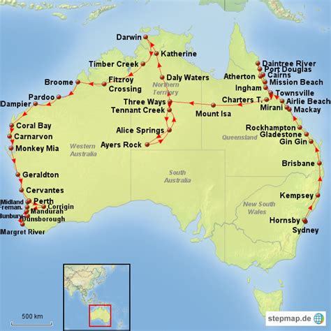 stepmap australien rundreise