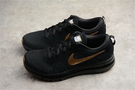 nike flyknit air max black gold mens running shoes    sale