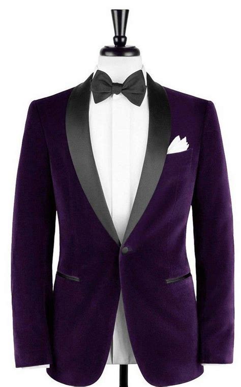 Men Purple Velvet Tuxedo Jacket Peak Lapel Elegant Slim Fit Etsy
