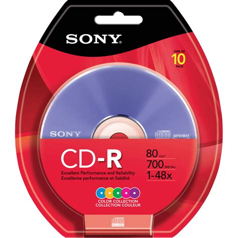 sony cd   disc color collection blister pack cdqrbx bh