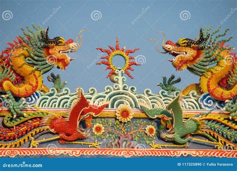 asian dragon   chinese temple stock photo image  power asia