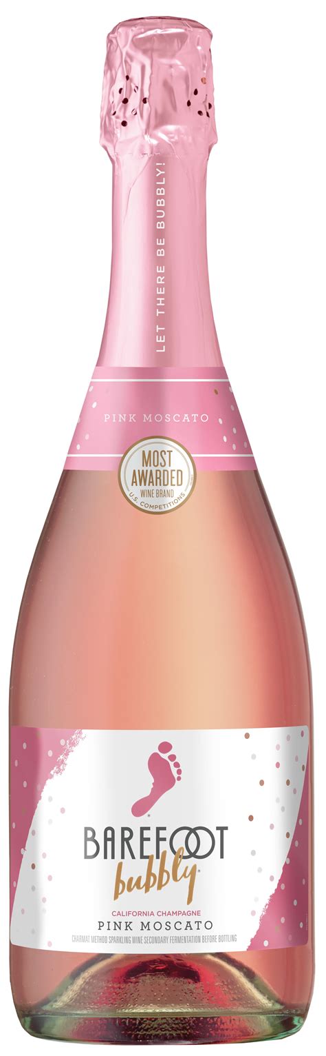 barefoot bubbly pink moscato california champagne wine single ml