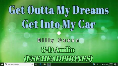 8d Audio 🎧 Billy Ocean Get Outta My Dreams Get Into My