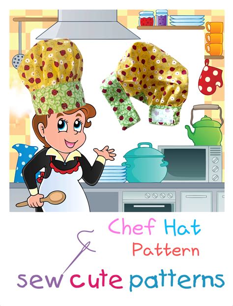 chef hat pattern includes instructions  pattern pieces