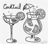 Cocktail Cocktails Vector Drawings Drawing Pack Painted Hand Tattoo Choose Board sketch template