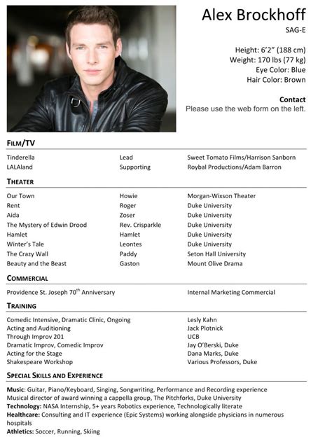acting resume sample good resume examples