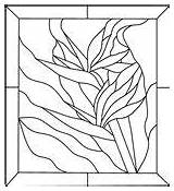 Stained Glass Bird Paradise Flowers Patterns Pages Birds Floral sketch template