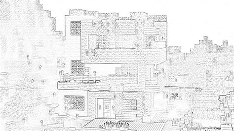 minecraft house tutotial coloring page mimi panda