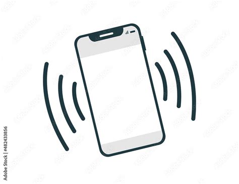 icone ou pictogramme representant  telephone portable smartphone qui vibre car il recoit