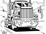 Coloring Truck Pages Semi Log Drawing Printable Trucks Ww2 Getcolorings Line Camper Big Color Kids Frightening Paintingvalley Wwii Print sketch template