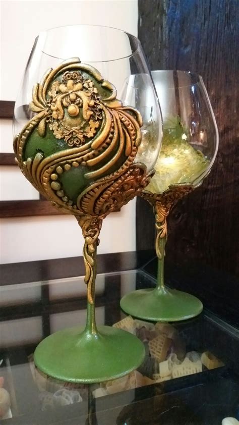 Pin By Anna Marasheva On Handmade With Anna Decorated Wine Glasses