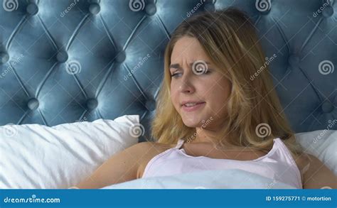 Tired Woman Lying In Bed Yawning And Feeling Sleepy Meteosensitivity