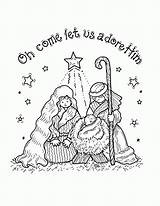 Manger Nativity sketch template