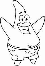 Patrick Coloring Star Spongebob Pages Drawing Line Printable Starfish Clipart Kids Colouring Bob Clip Cliparts Mewarnai Happy Tool Cartoon Drawings sketch template