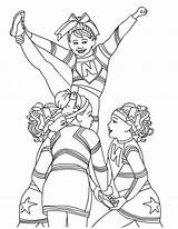 Stunt Coloring Cheerleader Pages Cheerleading Colouring Sheets Kids Perform Great Printable Girl Teenagers Print Stunts Color Girls Football Template Competitive sketch template