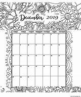 Calendar Coloring Printable December Pages Print January Kids Monthly Blank Visit Choose Board sketch template