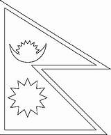 Nepal Flag Coloring Drawing Pages Flags Printable School Choose Board sketch template